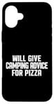 Coque pour iPhone 16 Plus Le camping-car amusant donnera des conseils de camping pour la pizza