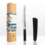 KOTAI | Serrated Bread Knife | Pastry Knife | 20 cm Flexible Blade | Ideal to Cut Food with a Hard “Crust” | Hand Sharpened and Forged | Ultra-Sharp 440C Japanese Stainless Steel | Pakkawood Handle