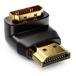 deleyCON Adaptateur HDMI - Coudé à 270° Degrés - Prise Femelle HDMI et Prise Mâle HDMI - Prise Dorée - 3D 1080p Full HD - Noir