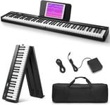 Piano Électroniques Pliable, Clavier Semi-Lourd Pleine Taille 88 Touches, Bluetooth Numérique Clavier De Piano Avec Sac De Piano, Ep-10