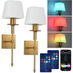 Lot de 2 Applique Lampe Murale Sans Fil Rechargeable led Lampe De Mur Avec usb Port De Charge Contrôle à Distance Applique Murale Lampe Pour