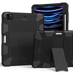 Étui de Protection en Silicone pour Tablette iPad 12,9 Pouces avec Support pour Tablette Noir