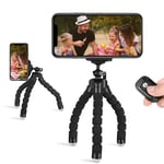 Flexible Mini Camera Tripod Mini Tabletop Tripod Phone Tripod Holder Mobile Selfie StickMount/Case Bluetooth Remote & Phone Clip for iPhone,Android Samsung,Sports Camera GoPro