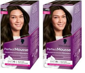 Schwarzkopf - Perfect Mousse - Coloration Cheveux - Mousse Permanente sans Ammoniaque - Masque Soin 96% d'ingrédients d'origine naturelle - Expresso Givré 400 (Lot de 2)