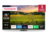 Thomson 75Qg5c14 - 75" Diagonal Klass Led-Bakgrundsbelyst Lcd-Tv - Qled - Smart Tv - Google Tv - 4K Uhd (2160P) 3840 X 2160 - Hdr - Direct Led, Quantum Dot - Mörkgrå