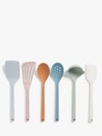 John Lewis Kitchen Utensils with Silicone Heads, Set of 6, Pastels