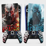 Sticker Pour La Ps5 Kratos, Autocollant Ps 5 Gaming, Console Et Manette, Edition Standard Disque, Skin Kratos (2 Manettes)