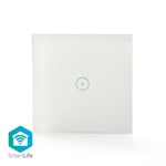 Nedis SmartLife Strömbrytare | Wi-Fi | Enda | Väggfäste | 1000 W | Androidâ„¢ / IOS | Glas | Vit