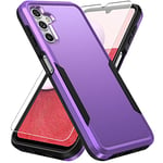 Warsia for Samsung Galaxy A14 5G Phone Case, Galaxy A14 5G Case with Screen Protector,Heavy-Duty Tough Rugged Shockproof Protective Phone Case for Samsung A14 5G, Purple