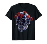 Mystical Skull Design with Roses Crystal Skull T-Shirt