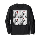 Funny Seagull in Santa Hat Christmas Photo Booth Xmas Selfie Long Sleeve T-Shirt