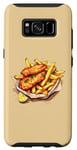 Coque pour Galaxy S8 Fish and Chips Food Lover Dessin Unique Vintage Hommes Femmes