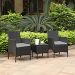 Black Rattan Patio Chairs and Table Set