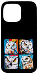 iPhone 14 Pro Max White Owl bird Pop Art Colorful Drawing Painting Case