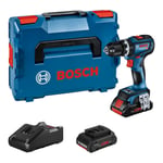 Bosch Perceuse-visseuse à choc sans fil GSB 18V-90 C Bosch, 2 batteries ProCORE18V 4.0Ah, chargeur et L-BOXX