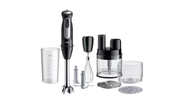 Braun MultiQuick 5 Pro MQ 55.755 M, Hand Blender With PowerBell Plus Technology, 25 Speed Wheel & Turbo, EasyClick System Plus, Mini Food Processor Included, Metal Whisk & 500ml Beaker, 1000W, Black