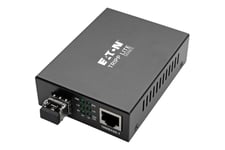 Eaton Tripp Lite Series Gigabit Multimode Fiber to Ethernet Media Converter, 10/100/1000 LC, International Power Supply, 850 nm, 550 m (1,804 ft.) - fibermediekonverterare - 10Mb LAN, 100Mb LAN, 1GbE