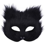 Mask Halloween Räv Mask Cosplay Kostym Halv Ansikte Djur Päls Fest Jul Öga Katt Masker Påsk Halv-Ansikte Masker