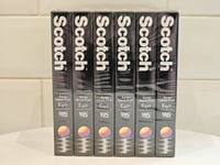 6 x Scotch E60 Extra Grade Plus Video Cassette VHS Tapes - New & Sealed Vintage