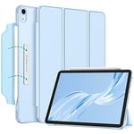 FINTIE Coque pour iPad Air 11 Pouces 2024 M2 / iPad Air 5 2022 / iPad Air 4 2020 10.9" - [Rabat Magnétique & Recharger Le Pencil] Etui Translucide Givré Housse Fine Légère. Bleu Ciel