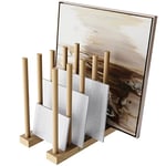 UNZERO Art Storage Rack, Wood Storage Stand for Canvas Boards, Panel, Frame, Drawing Board, Printed Matter, Paper Pad, Backing Plate (8.3" D x 15" W x 13.7" H)