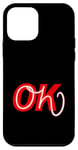 Coque pour iPhone 12 mini Graphique rouge Oh, OK rouge