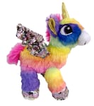 Licorne 35Cm Avec Ailes Peluche Paillettes Lustrini Réversible Mcolor Girabrilla