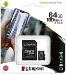 Kingston Carte Mémoire 64Gb Class-10 Microsdxc Micro Sd Xc Pour Samsung Galaxy S5, S5Mini, S7, S7Plus, S8, S8Plus, Note8 Par Ukmobileaccessories