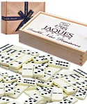 Jaques of London Dominoes - Club Double Nine Dominoes Set in Wooden Lid Slide D9 Box…