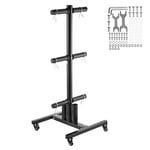 VEVOR Support d'Haltères Vertical Arbre, Rack de Rangement pour Disques des Poids de 50,8 mm, Support de Poids Capacité de Charge 454 kg, Repose Haltères avec Roues, Rangement pour Gym Domicile