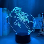 (B) Akryyli LED-valo Anime Sword Art Online Asuna-figuuri makuuhuoneen sisustukseen Yövalo syntymäpäivälahjahuoneen LED 3D-lamppu Manga Sao (väri: C)