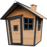 AXI Alice Maison Enfant en Bois FSC Maison de Jeux pour l'extérieur / Jardin en Anthracite & Marron Maisonnette / Cabane de Jeu avec des fenêtres