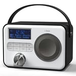 DAB Radio Portable, Bluetooth Speaker, DAB Plus/DAB Radio, FM Radio, Mains Powered or Battery Powered, Portable Bluetooth Speaker, USB Charging for 10 Hours Playback