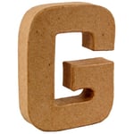 Country Love Crafts 4-inch/ 10cm 3D Letter G Papier Mache, Beige