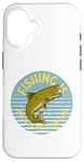 Coque pour iPhone 16 Pêche sautant poisson pêche à la ligne art saut truite pêche