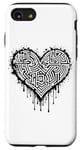 Coque pour iPhone SE (2020) / 7 / 8 Motif celtique en forme de cœur monochromatique, nœud celte