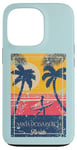 Coque pour iPhone 13 Pro Santa Rosa Beach Florida Retro Surfer Beach Art vieilli