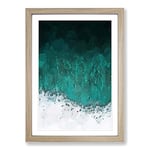 Big Box Art Magic of The Waves in The Maldives in Abstract Framed Wall Art Picture Print Ready to Hang, Oak A2 (62 x 45 cm)