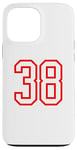 Coque pour iPhone 13 Pro Max Numéro #38 Blanc Rouge Sport Numéro 38