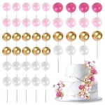 URAQT Gâteau Balle Décoration, 45 Pièces Decoration Gateau Anniversaire, pour gâteau d'anniversaire, Mariage, pâtisserie Mariage Fête Célébration,A-1