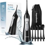 Aquasonic Aqua Flosser - Professional Rechargeable Water with 5 Black 