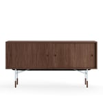 House of Finn Juhl - Sideboard Without Tray Unit, Walnut Veneer, Light Blue Steel - Sideboards - Finn Juhl - Tre farget - Metall/Tre