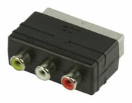 SCART Output Adapter SCART Male to 3 x RCA Composite Female Black