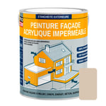 Peinture façade PROCOM crépi, façade à relief, imperméabilisation et protection des façades - Durable jusqu'à 10 ans 2.5 litres Beige (RAL 080 80 10)