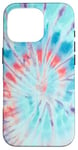 iPhone 16 Pro Cool Spiral Tie Dye Pattern Swirl Hippie Blue Tie Dye Case