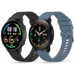 Vancle Bracelet pour Xiaomi Mi Watch/Xiaomi Watch S1/Xiaomi Watch S1 Active/Xiaomi Mi Watch Color Sport, Silicone Bracelet pour Xiaomi Mi Watch/Mi Watch Color Sport (Y-Noir/Bleu Gris, 22mm)