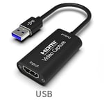 Carte d'acquisition USB 3.0 4K 1080P,adaptateur pour jeu en Streaming en direct,compatible avec Win 7 8 10 Linux YouTube OBS - Type USB Round