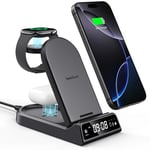 SwanScout Portable Charger Station for Apple, SwanScout 702A, 4 in 1 Wireless Charging Station for iPhone 16/15/14/13/12 Series, Watch Charger for iWatch 9/Ultra/SE/8/7/6/5/4/3/Air-Pods Pro 3 2