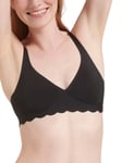 Sloggi Womens ZERO Microfibre 2.0 Soft Bra - Black Polyamide - Size Large