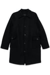 Virgin Wool Long Coat Navy Men